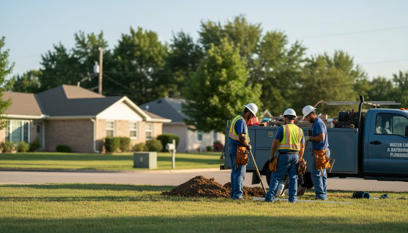Residential water line and bathroom plumbing service in Long Branch, TX